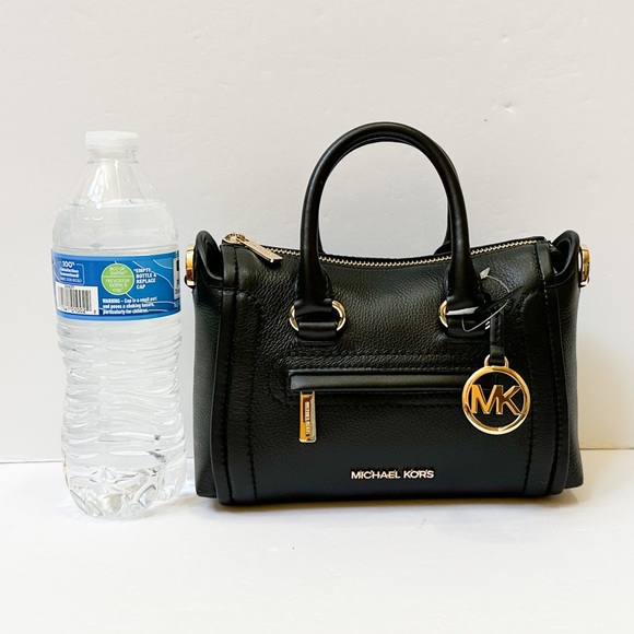 Michael Kors Carine Extra-Small Top Zip Satchel Shoulder Crossbody Bag Black - Picture 5 of 14